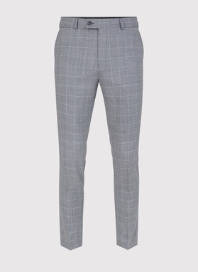 Szare spodnie garniturowe z wełną