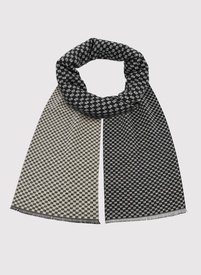 Czarny szalik męski z białym sygnetem PL