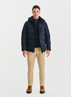 Granatowa pikowana kurtka męska