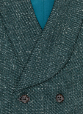 Zielona dwurzędowa kamizelka męska