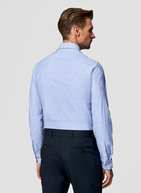 Dzianinowa koszula męska w kolorze niebieskim