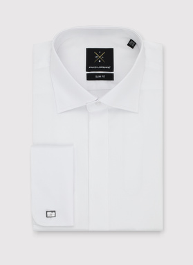 Biała koszula męska na spinki