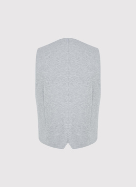 Dwurzędowa kamizelka męska w drobną kratę