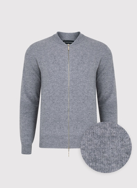 Sweter męski rozpinany w szarym kolorze