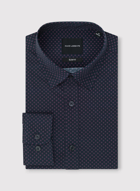 Granatowa koszula w kwiaty