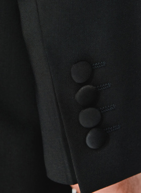 Wełniana jednorzędowa marynarka smokingowa