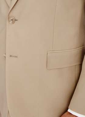 Beżowa marynarka garniturowa z wełny