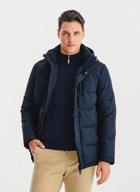 Granatowa pikowana kurtka męska