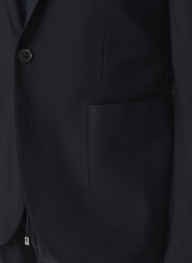 Dwuczęściowy gładki garnitur męski w kolorze granatowym