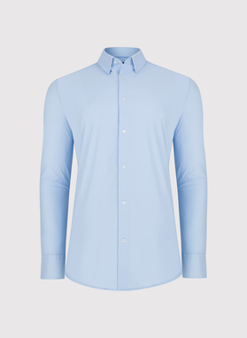 Niebieska dzianinowa koszula męska