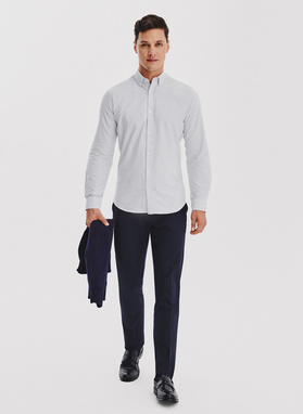 Koszula męska w szary prążek