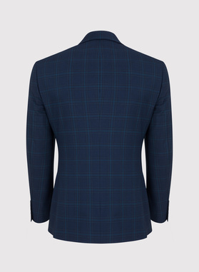 Granatowy garnitur z wełną