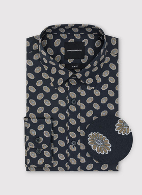 Czarna koszula w kwiaty