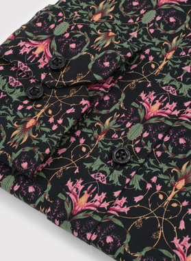 Czarna koszula w kolorowe kwiaty