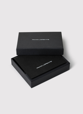 Pleciony portfel męski w kolorze czarnym