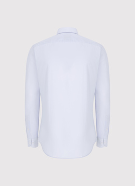 Błękitna koszula męska z kontrastowym wykończeniem