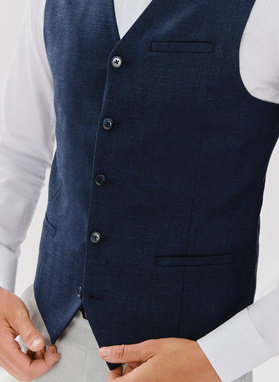 Jednorzędowa kamizelka męska w kolorze granatowym
