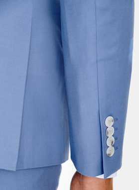 Niebieska wełniana marynarka garniturowa