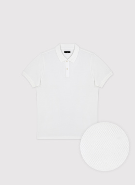 Białe męskie polo z bawełny