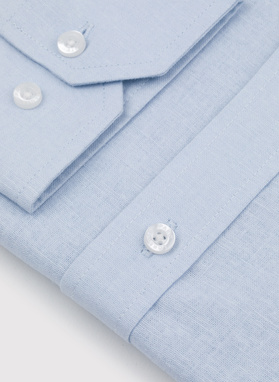 Błękitna koszula z lnu i bawełny