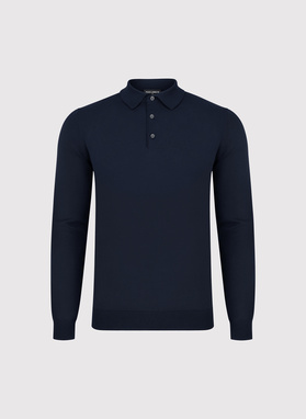 Sweter polo w kolorze granatowym