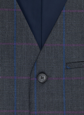 Ciemnoszara kamizelka męska w kratę