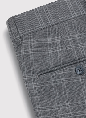 Szare spodnie garniturowe w kratkę