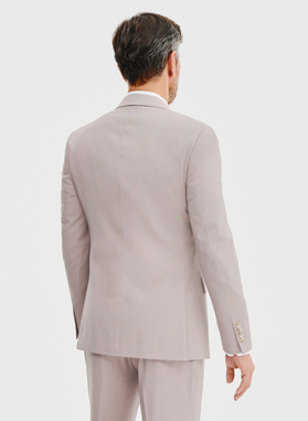 Gładki różowy garnitur męski