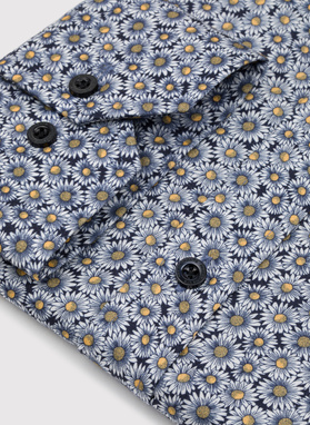 Granatowa koszula męska w kwiaty