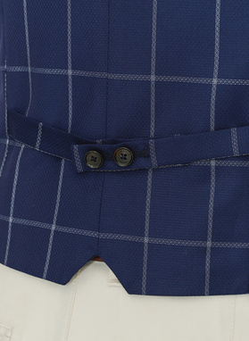 Granatowa kamizelka w jasną kratę