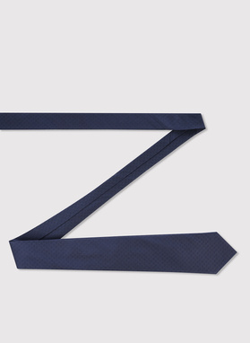 Jedwabny granatowy krawat z monogramem PL