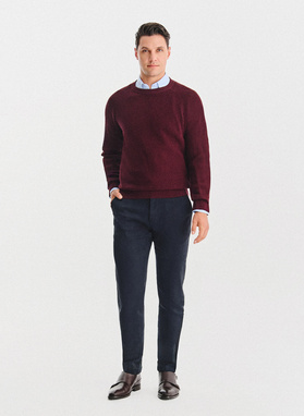 Bordowy bawełniany sweter męski