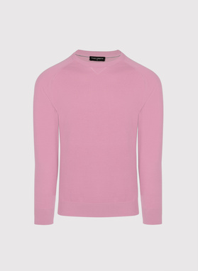 Różowy sweter męski o-neck