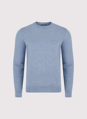 Niebieski sweter męski o-neck