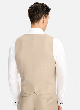 Beżowa kamizelka garniturowa z wełny