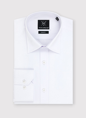 Biała gładka elegancka koszula męska