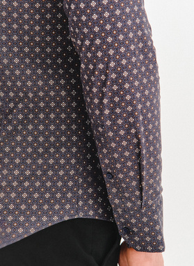 Brązowa koszula mikrowzór