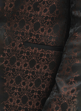 Brązowa żakardowa marynarka smokingowa
