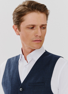 Jednorzędowa kamizelka męska w kolorze granatowym