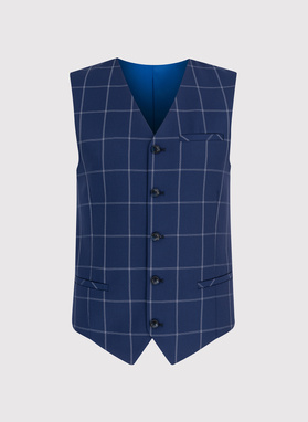 Granatowa kamizelka w jasną kratę