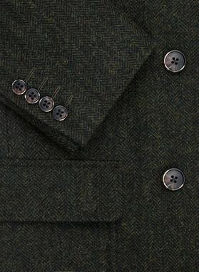 Zielony wełniany płaszcz męski