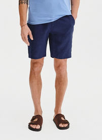 Lniane szorty męskie w kolorze granatowym