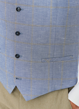 Męska niebieska kamizelka w kratkę