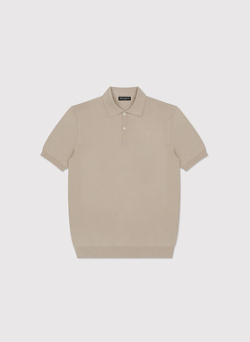 Beżowe polo swetrowe z wiskozą