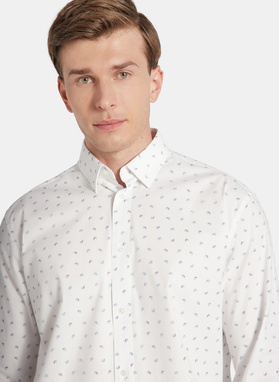 Biała koszula męska paisley