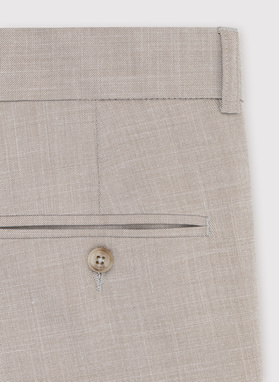 Gładki beżowy garnitur męski