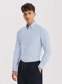 Niebieska koszula w pepitkę