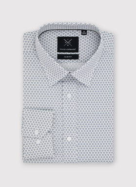 Biała koszula męska w mikrowzór