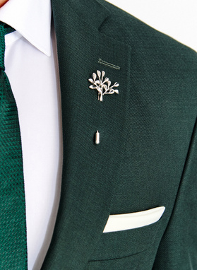 Srebrna szpilka do marynarki męskiej drzewko