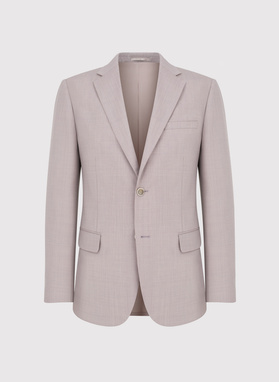 Gładki różowy garnitur męski